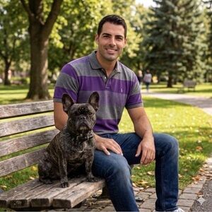 Polo by Ralph Lauren Purple and Gray Striped Shirt